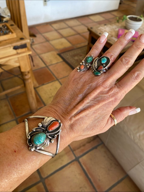 Max Largo Jewelry - 🎉 Vintage turquoise & Coral cuff bracelet!